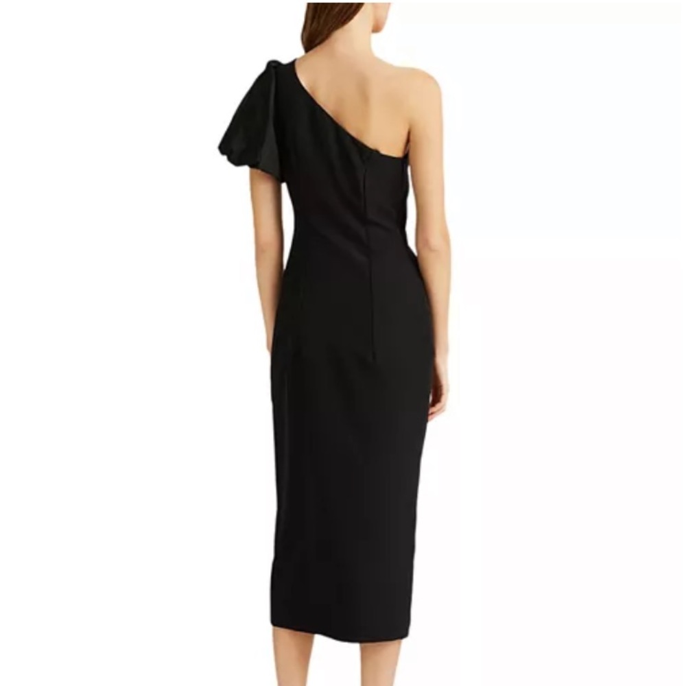 Ralph Lauren crepe one sleeve cocktail dress